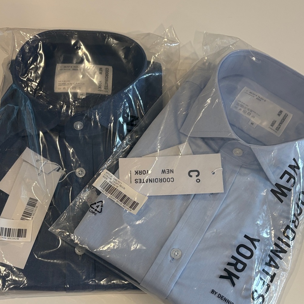 Elegant Dress Shirt for Men in light blue or dark blue